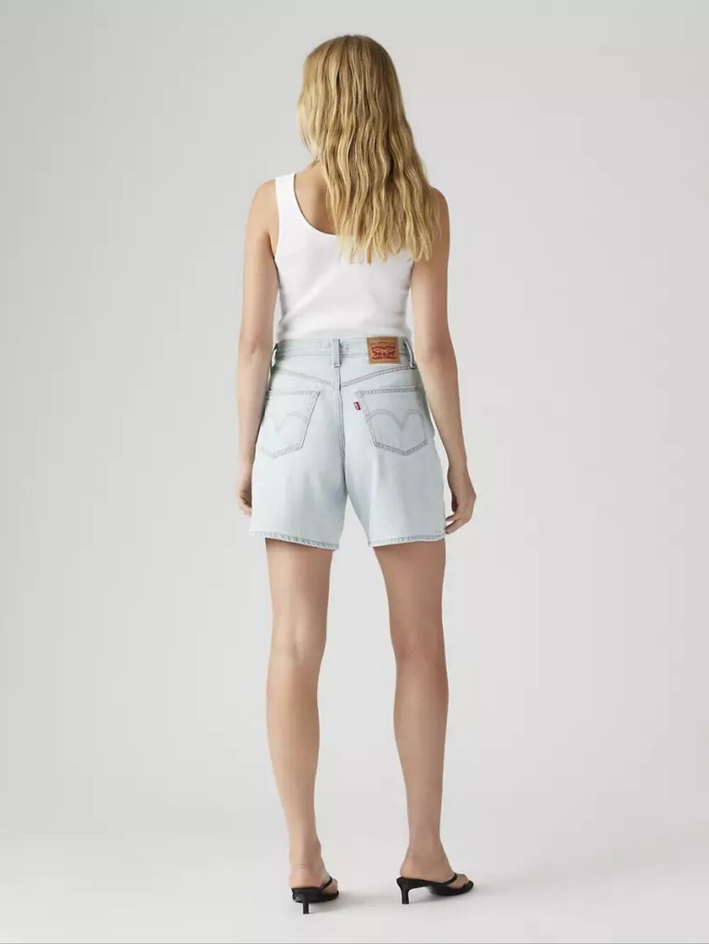 High Rise Baggy Linen+ Denim Lightweight Women's Shorts - Picture 3 of 10